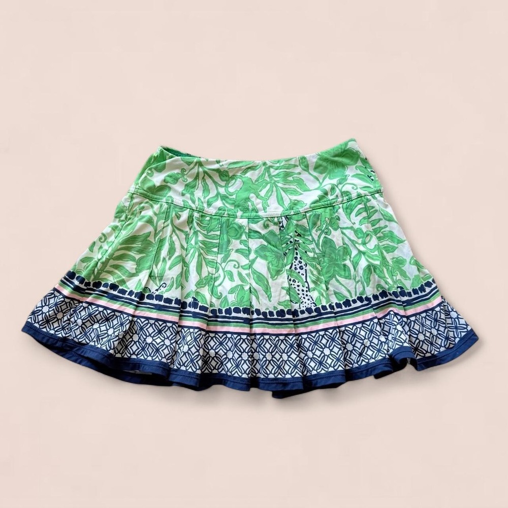 Lilly Pulitzer Luxletic Women's XXS Green Floral Pleated Tennis Skirt